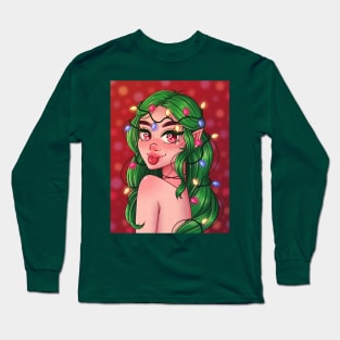 Christmas Lights Girl Long Sleeve T-Shirt